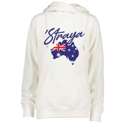 Straya Aussie For Australian Slang Womens Funnel Neck Pullover Hood
