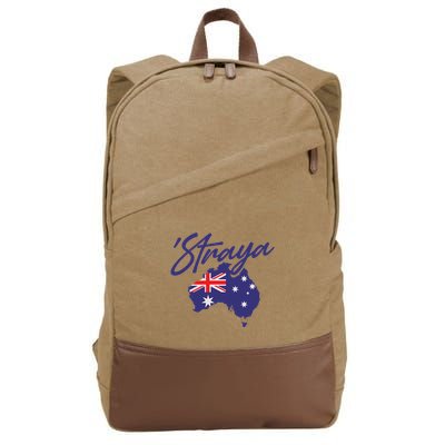 Straya Aussie For Australian Slang Cotton Canvas Backpack