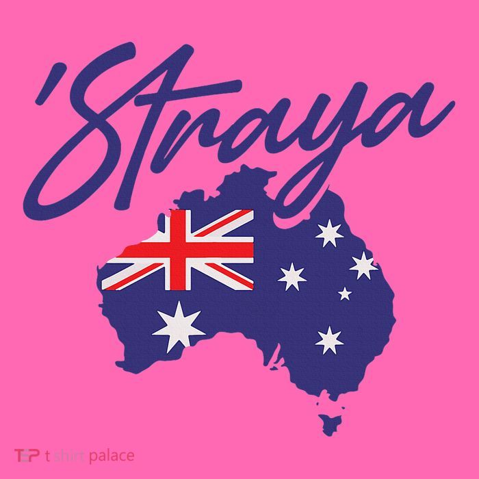 Straya Aussie For Australian Slang Stripe Pom Pom Beanie