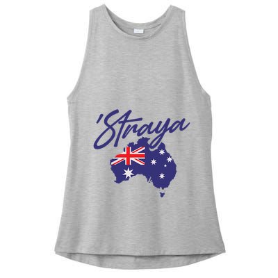 Straya Aussie For Australian Slang Ladies PosiCharge Tri-Blend Wicking Tank
