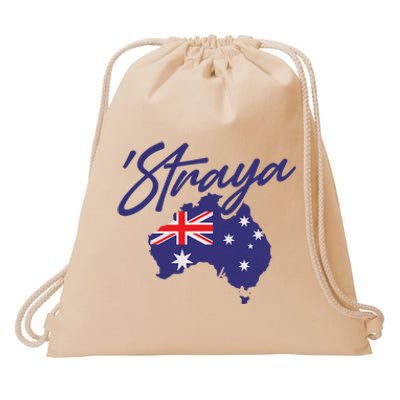 Straya Aussie For Australian Slang Drawstring Bag