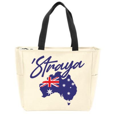 Straya Aussie For Australian Slang Zip Tote Bag