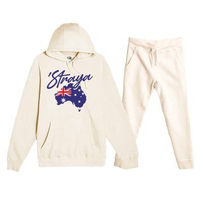 Straya Aussie For Australian Slang Premium Hooded Sweatsuit Set