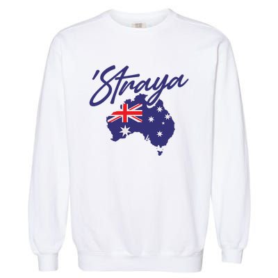 Straya Aussie For Australian Slang Garment-Dyed Sweatshirt