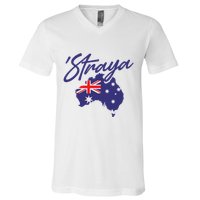 Straya Aussie For Australian Slang V-Neck T-Shirt
