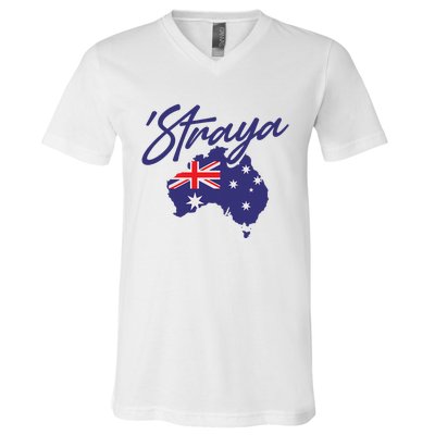 Straya Aussie For Australian Slang V-Neck T-Shirt