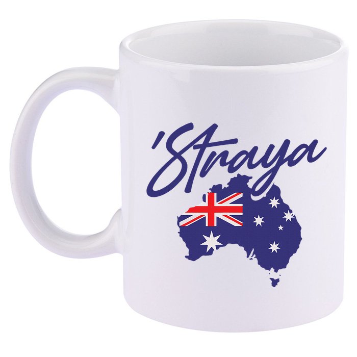 Straya Aussie For Australian Slang 11oz C Handle Ceramic Mug