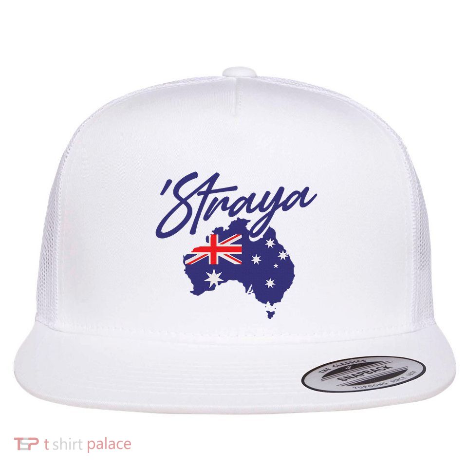 Straya Aussie For Australian Slang Flat Bill Trucker Hat