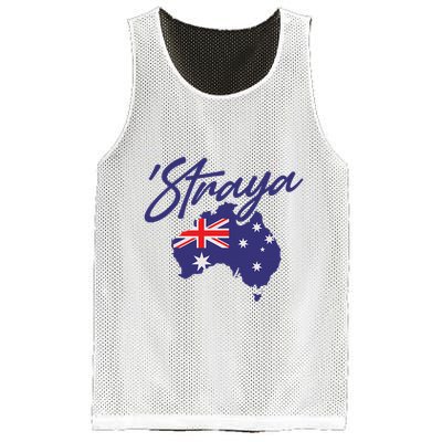 Straya Aussie For Australian Slang Mesh Reversible Basketball Jersey Tank