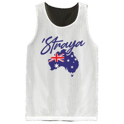 Straya Aussie For Australian Slang Mesh Reversible Basketball Jersey Tank