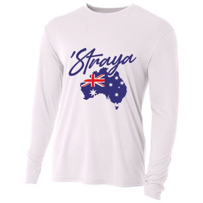 Straya Aussie For Australian Slang Cooling Performance Long Sleeve Crew