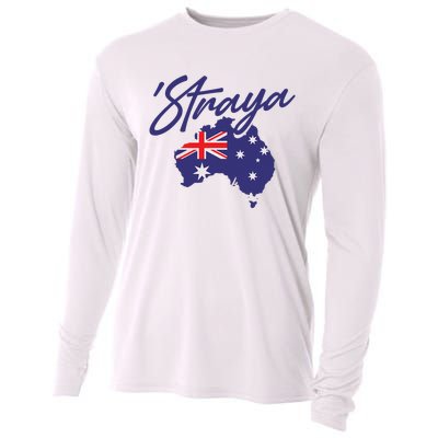 Straya Aussie For Australian Slang Cooling Performance Long Sleeve Crew