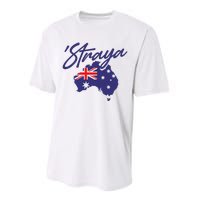 Straya Aussie For Australian Slang Performance Sprint T-Shirt