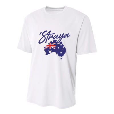 Straya Aussie For Australian Slang Youth Performance Sprint T-Shirt