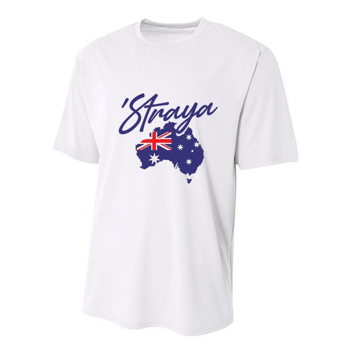 Straya Aussie For Australian Slang Youth Performance Sprint T-Shirt