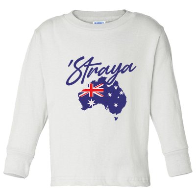 Straya Aussie For Australian Slang Toddler Long Sleeve Shirt
