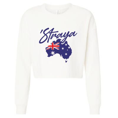 Straya Aussie For Australian Slang Cropped Pullover Crew