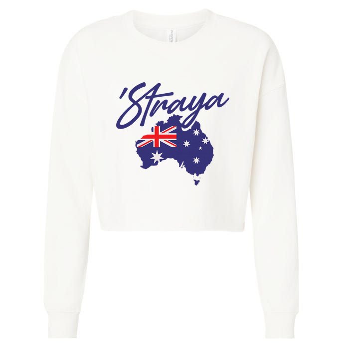 Straya Aussie For Australian Slang Cropped Pullover Crew