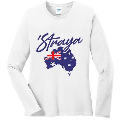 Straya Aussie For Australian Slang Ladies Long Sleeve Shirt