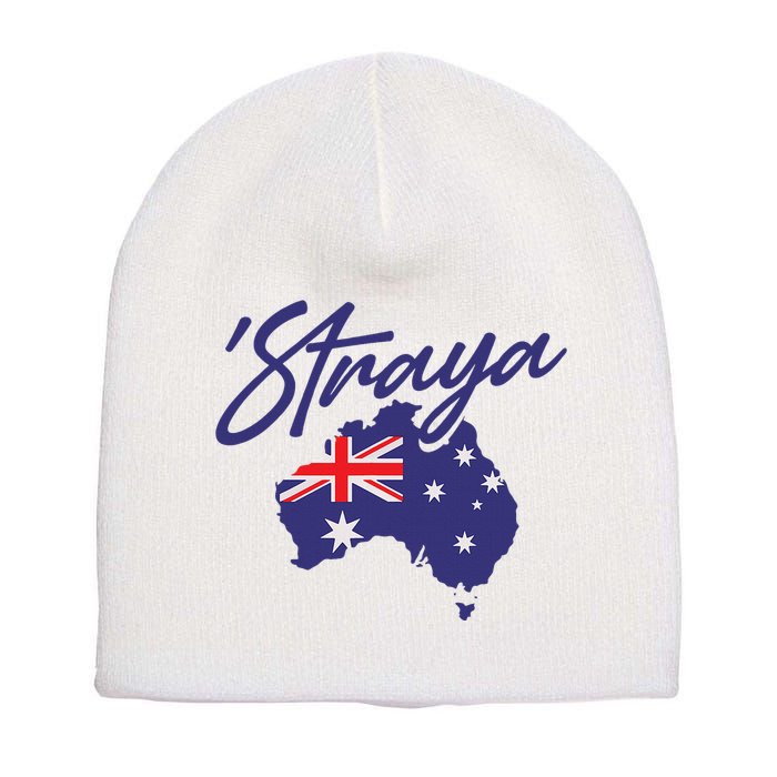 Straya Aussie For Australian Slang Short Acrylic Beanie