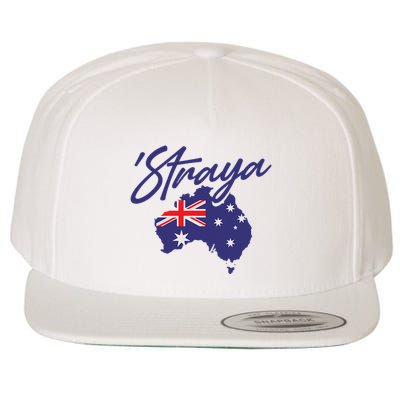 Straya Aussie For Australian Slang Wool Snapback Cap