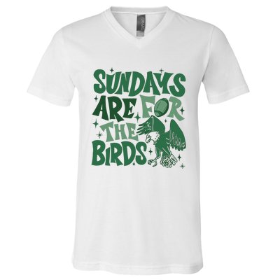 Sundays Are For The Birds Football V-Neck T-Shirt