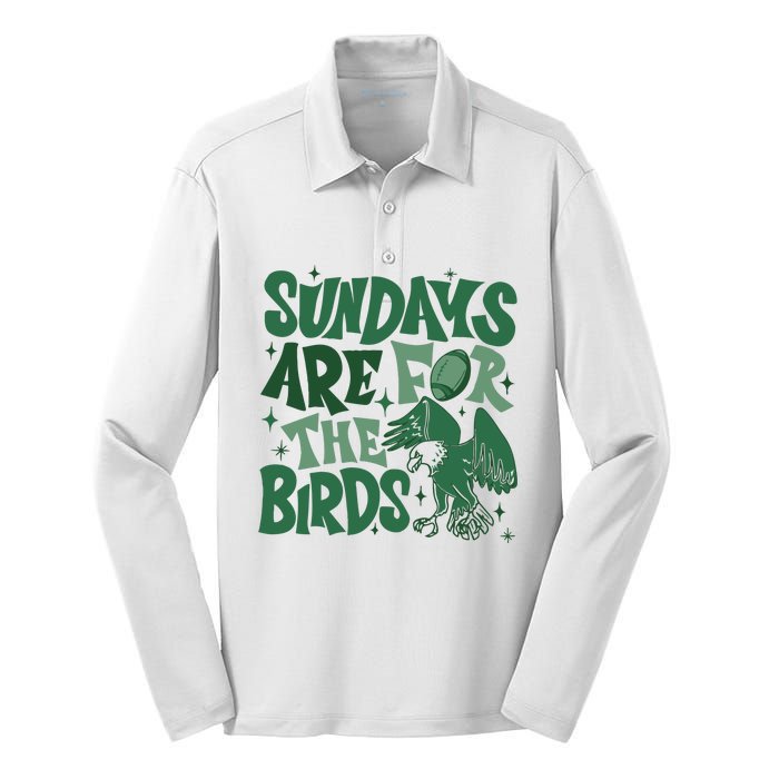 Sundays Are For The Birds Football Silk Touch Performance Long Sleeve Polo