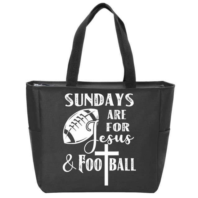 Sundays Are For Jesus And Football Zip Tote Bag