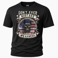 Skull American Flag Dont Ever Mistake Old Age For Weakness Performance Shirt