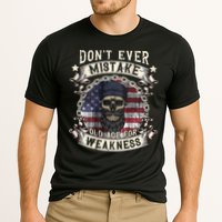 Skull American Flag Dont Ever Mistake Old Age For Weakness Performance Shirt
