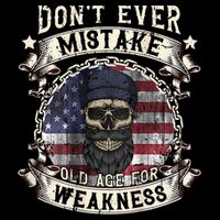 Skull American Flag Dont Ever Mistake Old Age For Weakness Drawstring Bag