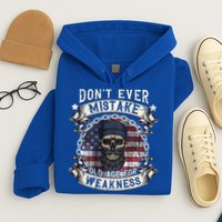 Skull American Flag Dont Ever Mistake Old Age For Weakness Hoodie