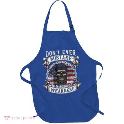 Skull American Flag Dont Ever Mistake Old Age For Weakness Apron