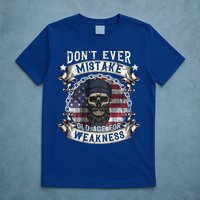 Skull American Flag Dont Ever Mistake Old Age For Weakness T-Shirt