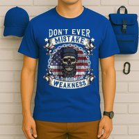 Skull American Flag Dont Ever Mistake Old Age For Weakness T-Shirt