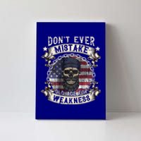 Skull American Flag Dont Ever Mistake Old Age For Weakness Canvas