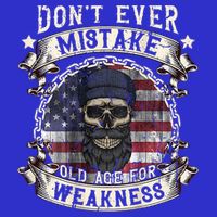 Skull American Flag Dont Ever Mistake Old Age For Weakness 16 in Basic Backpack