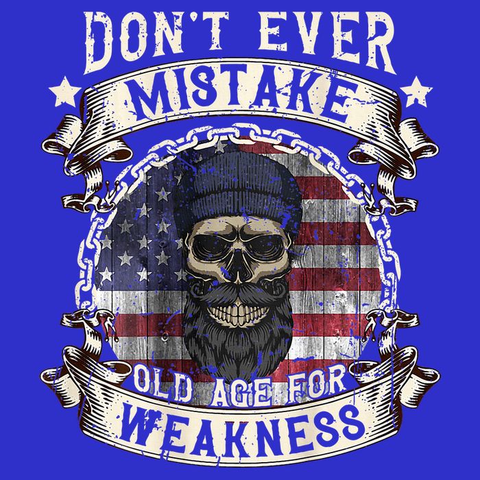 Skull American Flag Dont Ever Mistake Old Age For Weakness 16 in Basic Backpack