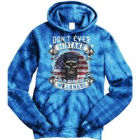 Skull American Flag Dont Ever Mistake Old Age For Weakness Tie Dye Hoodie