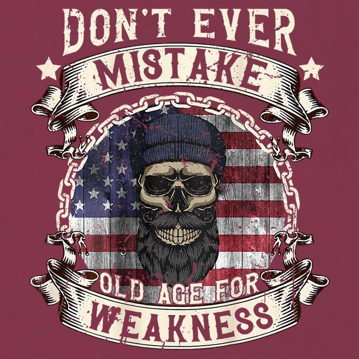 Skull American Flag Dont Ever Mistake Old Age For Weakness 16oz Travel Tumbler