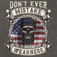 Skull American Flag Dont Ever Mistake Old Age For Weakness Cotton Canvas Backpack