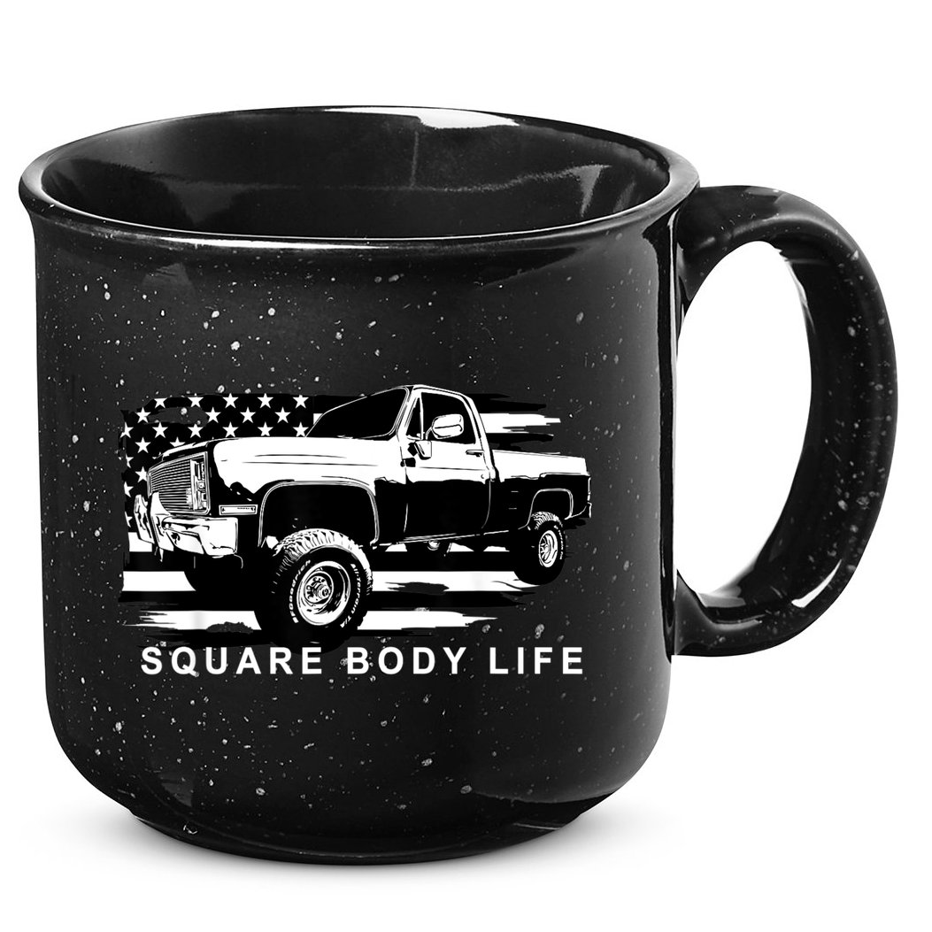 Squarebody American Flag Square Body Truck 15oz Campfire Ceramic Mug