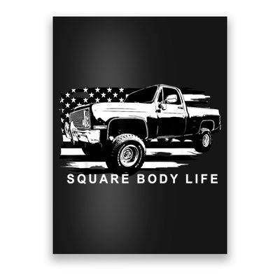 Squarebody American Flag Square Body Truck Poster