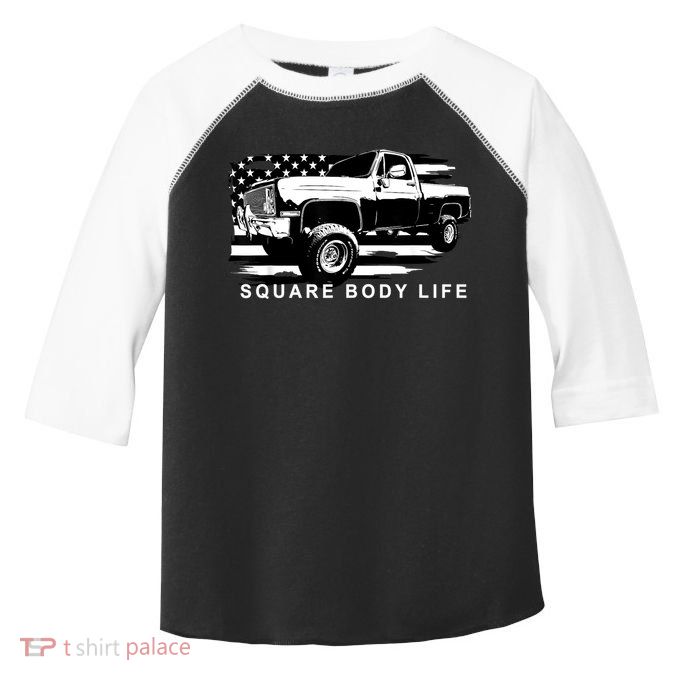 Squarebody American Flag Square Body Truck Toddler Fine Jersey T-Shirt