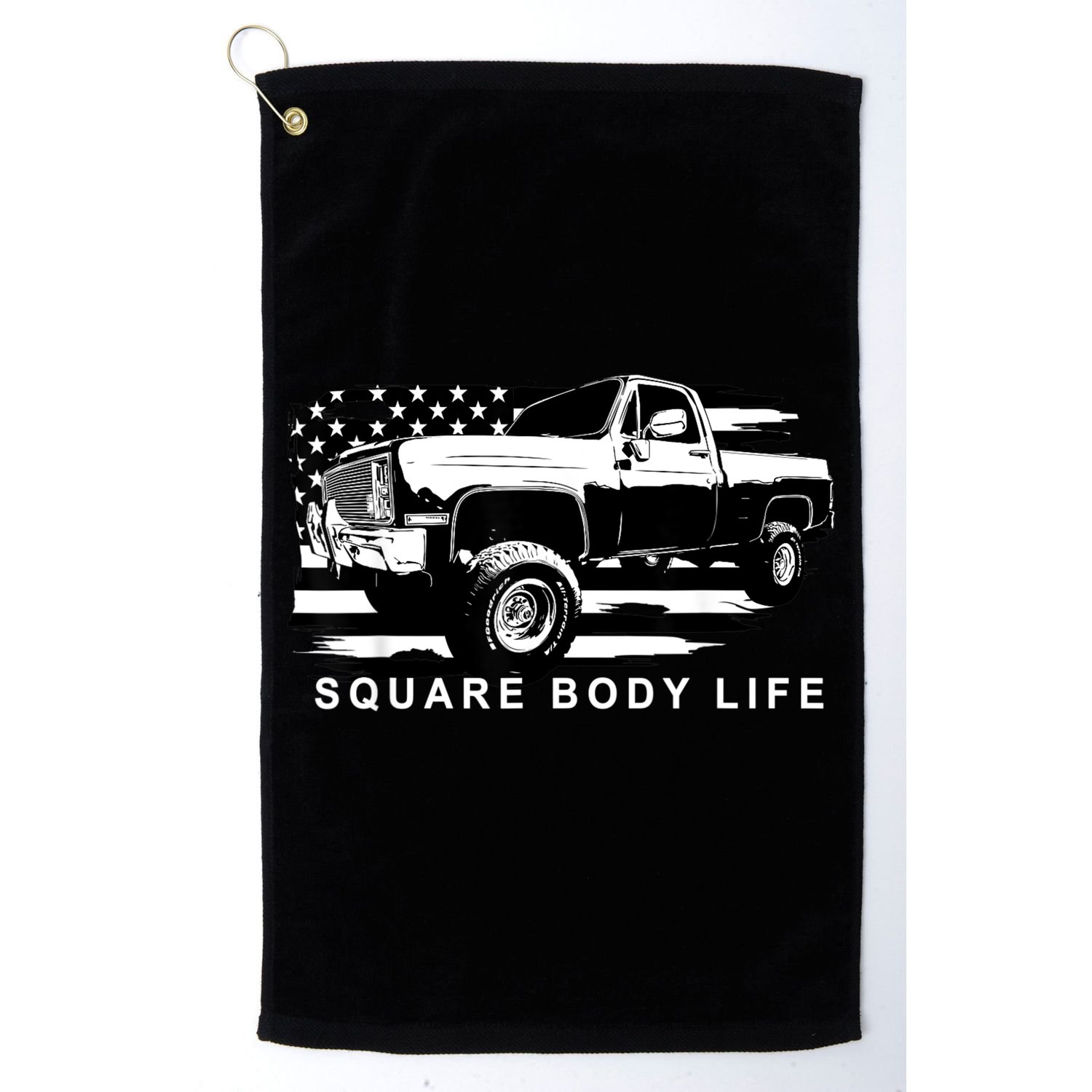 Squarebody American Flag Square Body Truck Golf Towel
