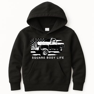 Squarebody American Flag Square Body Truck Kids Hoodie
