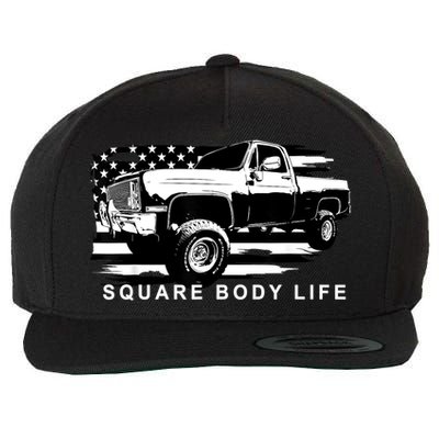 Squarebody American Flag Square Body Truck Wool Snapback Cap