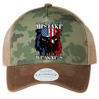 Skull American Flag Dont Ever Mistake Old Age For Weakness Legacy Tie Dye Trucker Hat