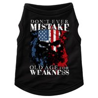 Skull American Flag Dont Ever Mistake Old Age For Weakness Doggie Tank