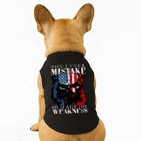 Skull American Flag Dont Ever Mistake Old Age For Weakness Doggie Tank